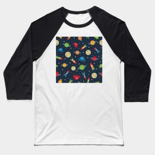 Rockets Planets and Stars Baseball T-Shirt